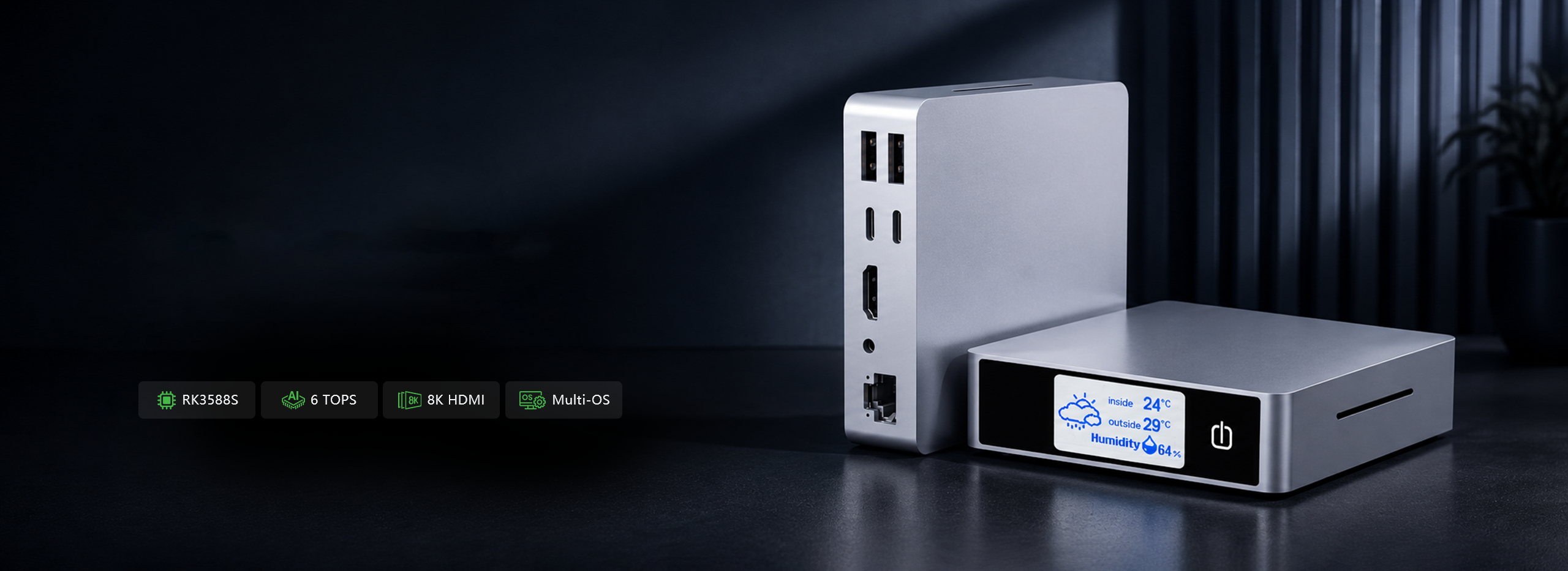 Kiwi Box 2 RK3588S迷你主机,6 TOPS NPU与8K视频支持